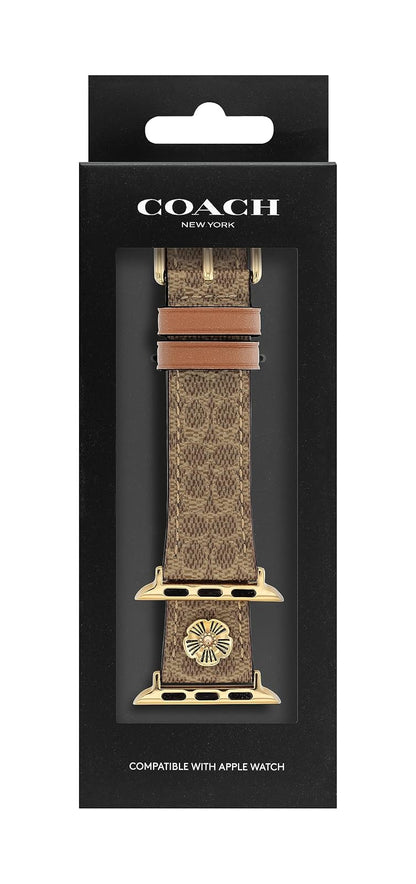 Coach - Apple Straps - Correa para Mujer 14700235 - Flower Embellishment en Piel - Compatible 38/40/41 mm - Diseño Elegante y Femenino