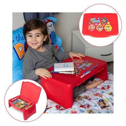 Paw Patrol - computadora infantil con almacenamiento, tapa plegable y diseño plegable, portátil para viajar o usar en la cama en casa, ideal para escribir, leer u otras actividades escolares