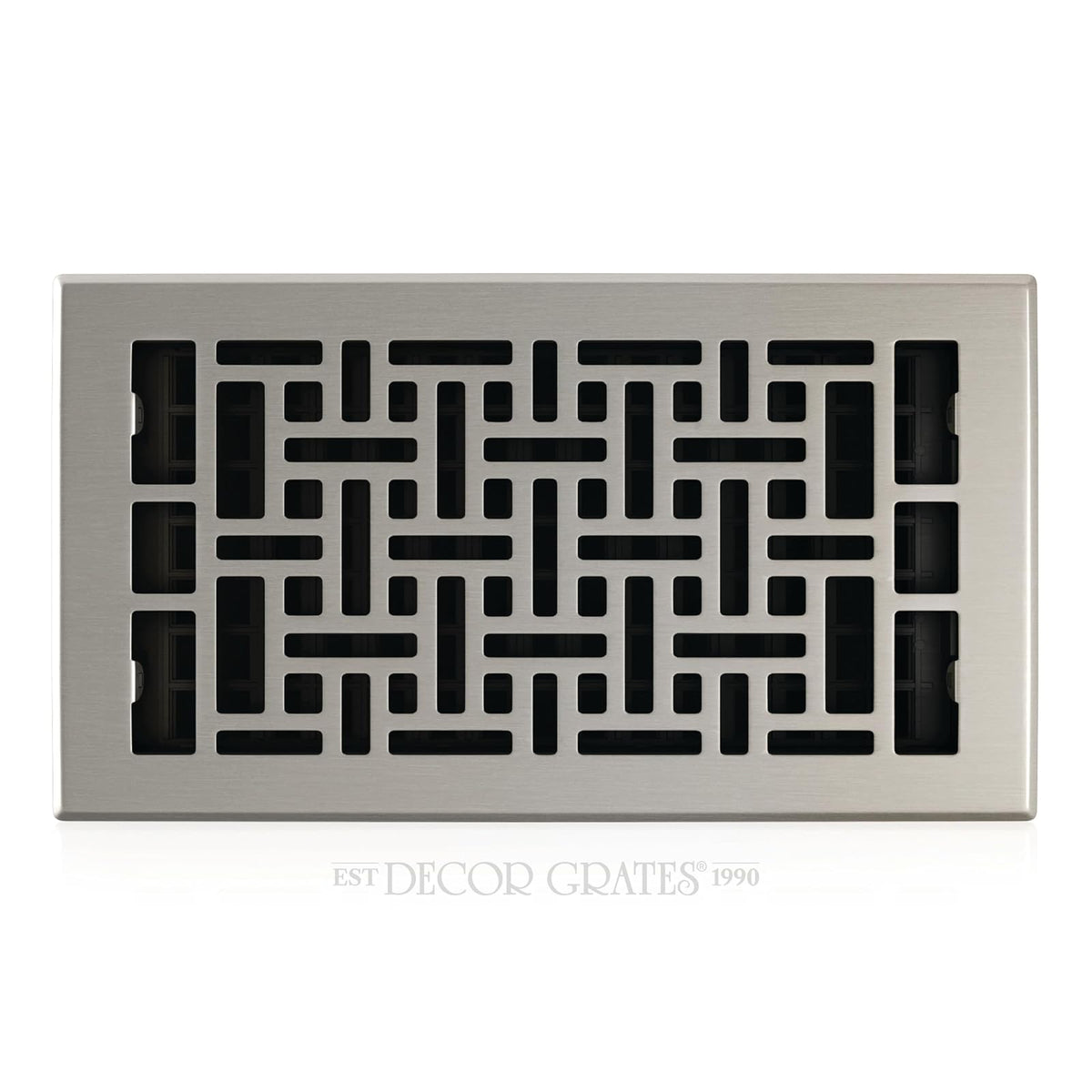 Decor Grates - Registro, diseño oriental, Acabado cepillo níquel (Brushed Nickel Finish) - Acabado cepillo níquel (Brushed Nickel Finish)