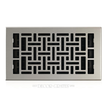 Decor Grates - Registro, diseño oriental, Acabado cepillo níquel (Brushed Nickel Finish) - Acabado cepillo níquel (Brushed Nickel Finish)