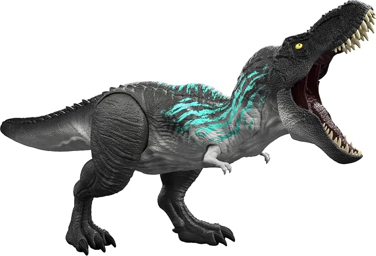 Mattel Jurassic World Feature T-Rex Dino | T-Rex JNL64 - Figura con músculos y uñas en la cola, mordida y costillas