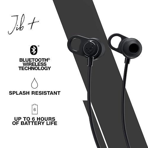 Skullcandy Audífonos Jib+ In-Ear Inalámbricos, 6 Horas de Batería, Micrófono, Compatibles con iPhone, Android y Dispositivos Bluetooth, Negro