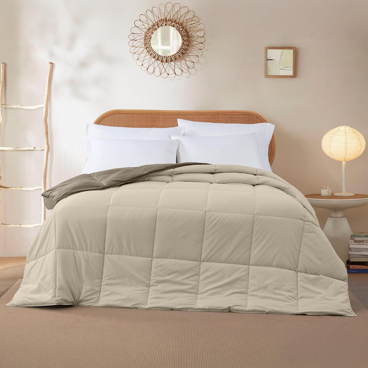Amrapur Overseas 2dwncmfg Plumón de Ganso Alternativa Microfibra Acolchado Reversible Colcha