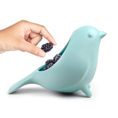 Colador de cerámica de Fred BLUE BIRD, encantador, diseño único, colador de bayas, divertido accesorio de cocina