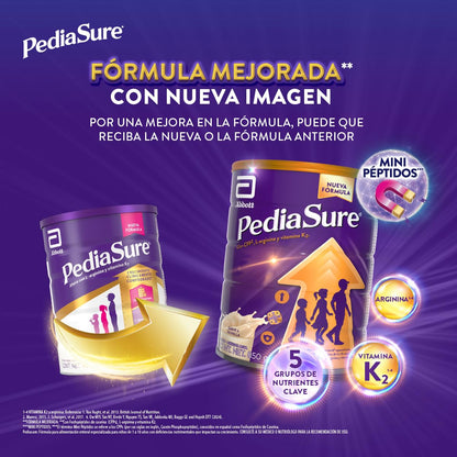 PediaSure Vainilla- Alimentación Especializada Polvo 850 g | Formula especializada para niños de 1 a 10 años con 5 grupos de nutrientes clave que apoya el crecimiento de los huesos.