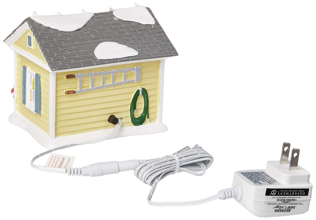 Department 56 Departamento 56 National Lampoon día Festivo de Navidad del Primo Eddie RV 4056686 Snow Village Christmas Vacation The Griswold Holiday Garage Iluminado Edificio, Multicolor