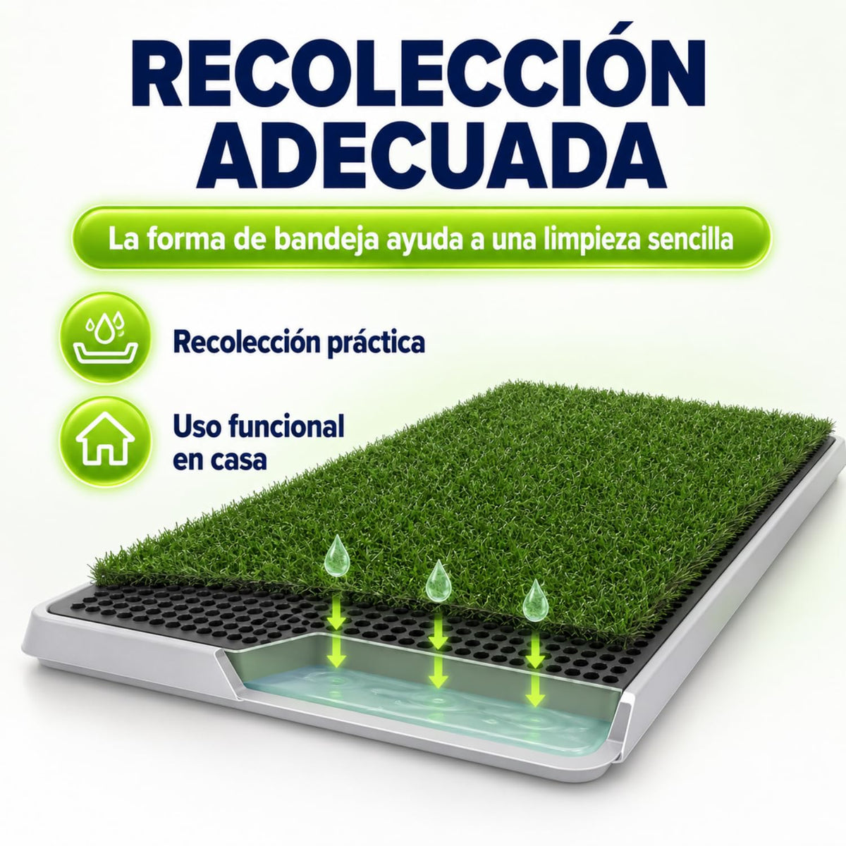 Fancy Pets Tapete de Entrenamiento para Perros Doggie Grass | Pasto Sintético con Bandeja y Rejilla | XCH 50x40 cm