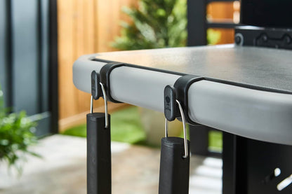 Weber Works Juego de 3 Ganchos Portautensilios | Ganchos reposicionables, rieles laterales compatibles, acero galvanizado, apto para lavaplatos