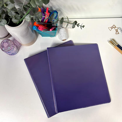 Samsill Fashion - Carpeta de 3 anillas, color durable, Paquete de 2, Púrpura, 1 pulg.