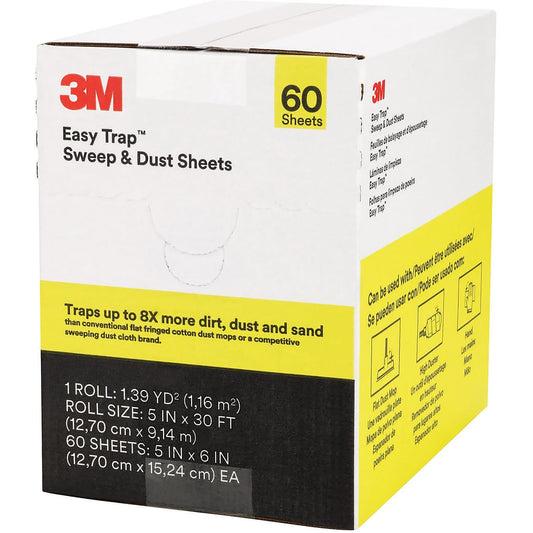 3M Easy Trap - Hojas de barrido y polvo, hojas de 5 x 6 pulgadas, 60 hojas/rollo