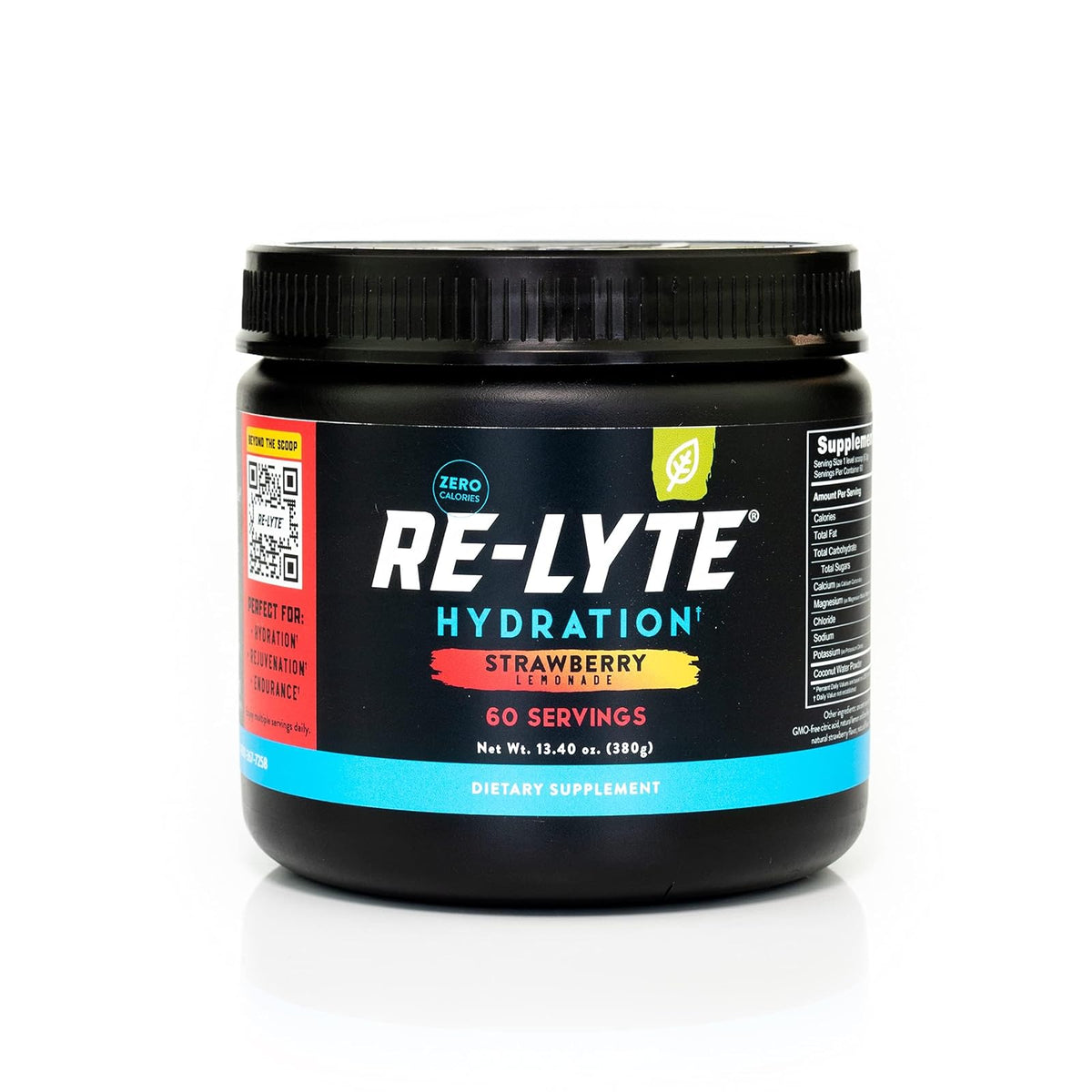 REDMOND RE-LYTE, Electrolitos Naturales con Real-Salt, Hidratación Clean sin Calorías ni Azúcares, 60 Porciones, Sabor Strawberry Lemonade