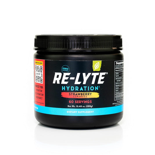 REDMOND RE-LYTE, Electrolitos Naturales con Real-Salt, Hidratación Clean sin Calorías ni Azúcares, 60 Porciones, Sabor Strawberry Lemonade
