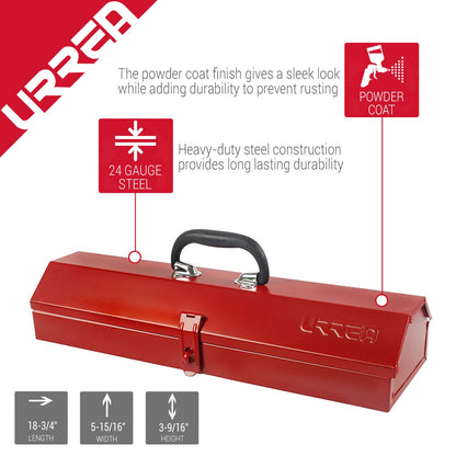 Urrea 5496 Caja metálica usos múltiples color rojo 18" x 5" x 3"