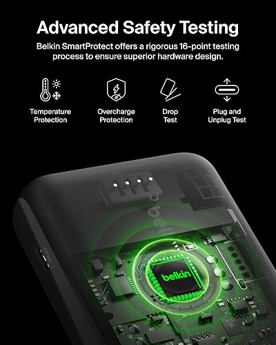 Belkin - Batería magnética con Qi2 de 15W y 5,000 mAh, Negro
