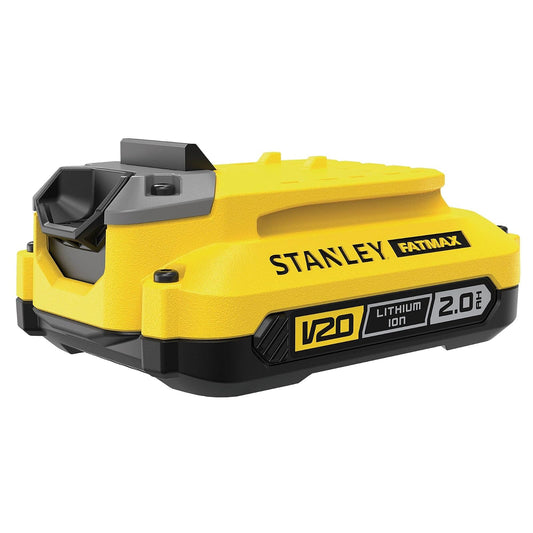 STANLEY Batería de Íon de Litio FATMAX V20 de 2.0Ah Tiempo de Carga de 60 a 90 minutos Compatible con Herramientas Inalambricas SB202