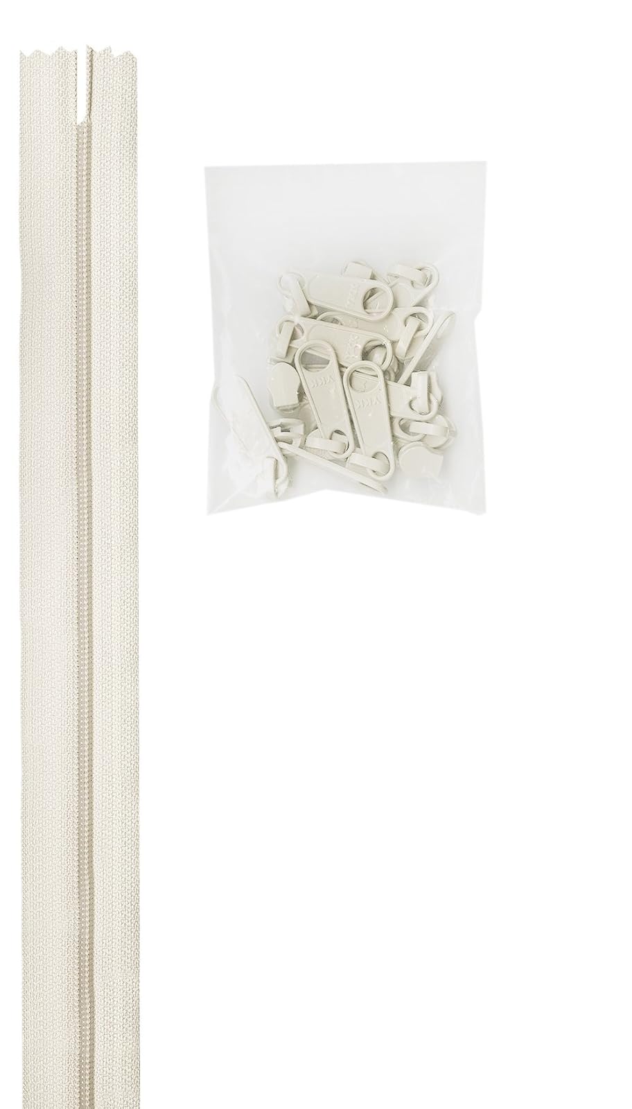 ByAnnie Cremalleras por Yarda, Color Blanco - Blanco