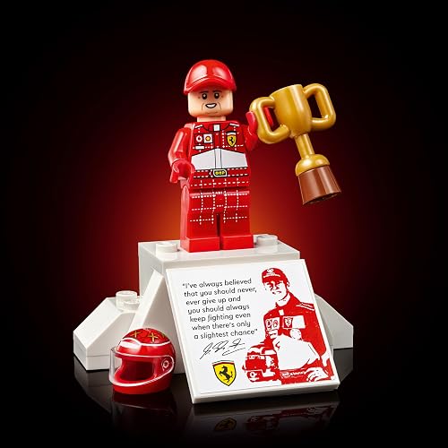 LEGO Icons Ferrari F2004 y Michael Schumacher – Kit de Modelo de Auto – Vehículo de Carreras de F1 Ferrari – Producto Coleccionable de Formula 1 para Adultos – 11375