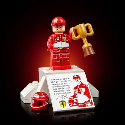 LEGO Icons Ferrari F2004 y Michael Schumacher – Kit de Modelo de Auto – Vehículo de Carreras de F1 Ferrari – Producto Coleccionable de Formula 1 para Adultos – 11375