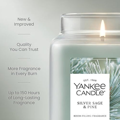Yankee Candle - Vela perfumada en tarro grande con hasta 150 horas de tiempo de combustión, mezcla de cera de soja para una combustión más limpia y consistente, vela en tarro de 22 onzas con fragancia