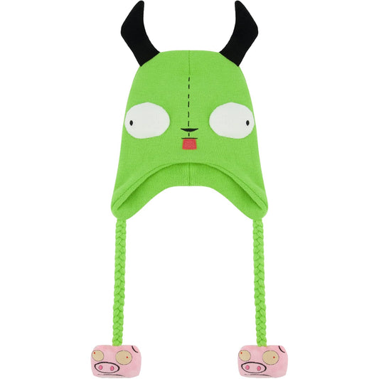 Invader Zim Beanie Hat, Gir Winter Knit Cap with Ears