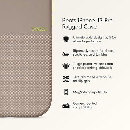 Beats - Funda de Alta protección con MagSafe de Beats para el iPhone 17 Pro con Control de la Cámara, Resistente a rayones y caídas, Textura Mate con Forro de Microfibra – Gris Alpino