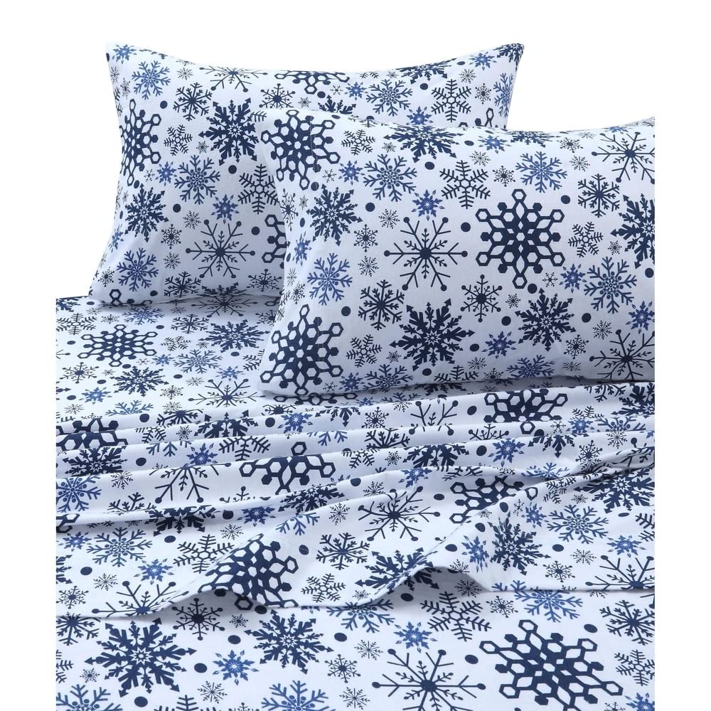 Tribeca Living - Juego de sábanas de Franela 100% algodón, Bolsillo Profundo, 170 g/m², Ropa de Cama Ultra Suave y acogedora para Invierno, King, Alces a Cuadros