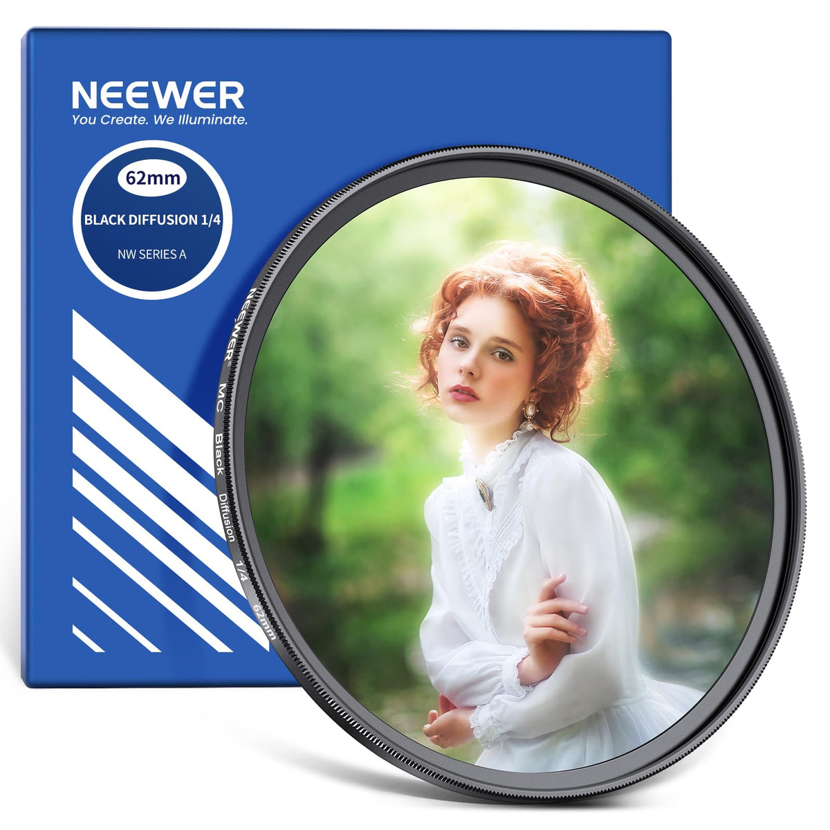 NEEWER Filtro de Difusión Negra 1/4 para Lente de Cámara, 55/62 mm - 62mm