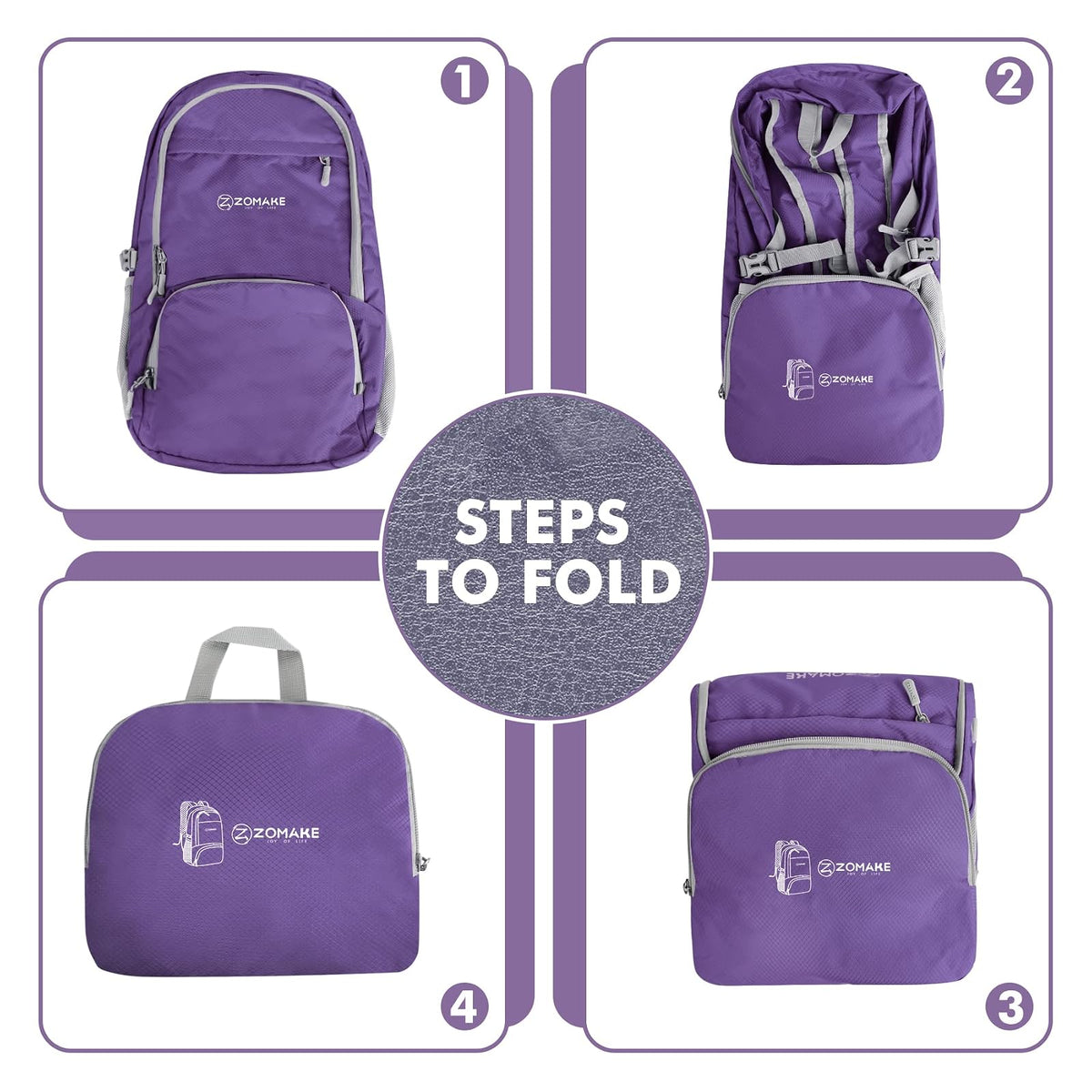 ZOMAKE Ultraligera Plegable Mochila, 30L Resistente Agua Viaje Mochila Liviana Empacable Bolsa Acampar Senderismo Camina Mochila