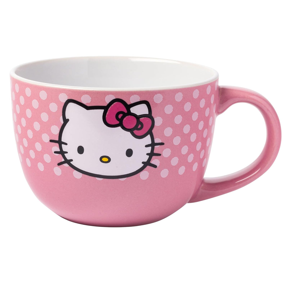 Silver Buffalo Hello Kitty Taza de Cerámica con Asa Redonda, 16 oz - Rosado