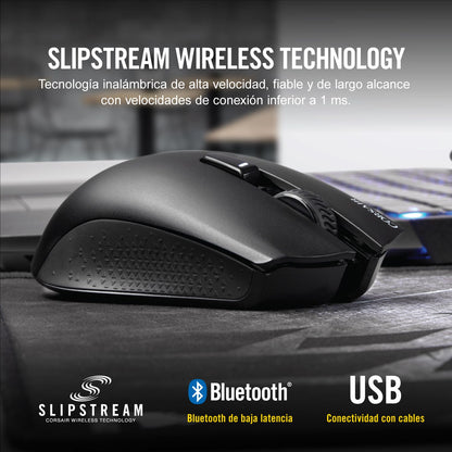Corsair Harpoon Wireless RGB Ratón Ligero para Juegos FPS/MOBA - 10.000 PPP - 6 Botones Programables - Bluetooth de Baja Latencia - Compatible con iCUE - PC, Mac, PS5, PS4, Xbox - Negro