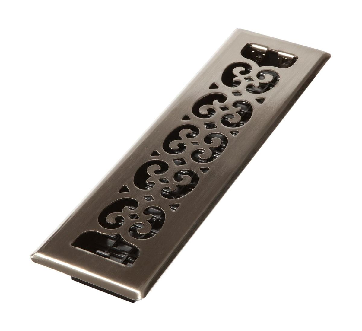 Decor Grates - Plantilla de piso con ruedas, 5,08 x 30,48 cm, 2x12 Inch, Acabado cepillo níquel (Brushed Nickel Finish)