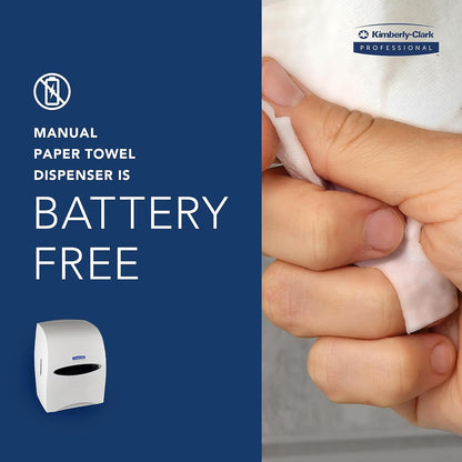 Kimberly-Clark Sanitouch - Dispensador de toallas de papel de rollo duro (09991), dispensador de manos libres, color blanco
