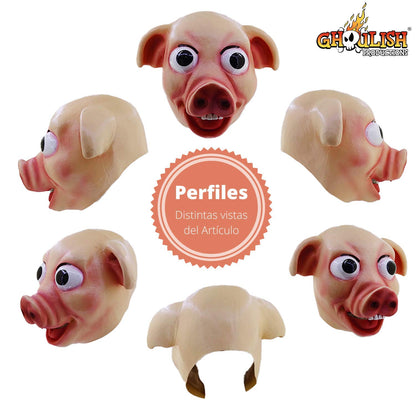 Máscara de Cerdito Divertida Disfraz de Puerco de Latex Cerdo de Caricatura Mascarilla de Cochino por Ghoulish Productions