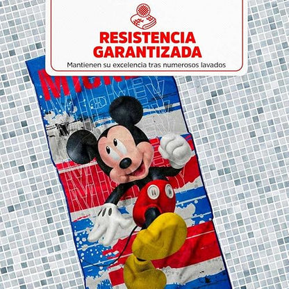 Providencia Toalla Mickey Premium para Baño 75 x 150 cm. Estampado Digital Disney. Tacto Suave