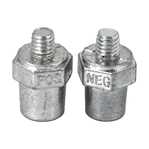 Schumacher Postes de Terminal Lateral con Revestimiento de Zinc BAF-1 para Baterías, Negro, 2 Unidades