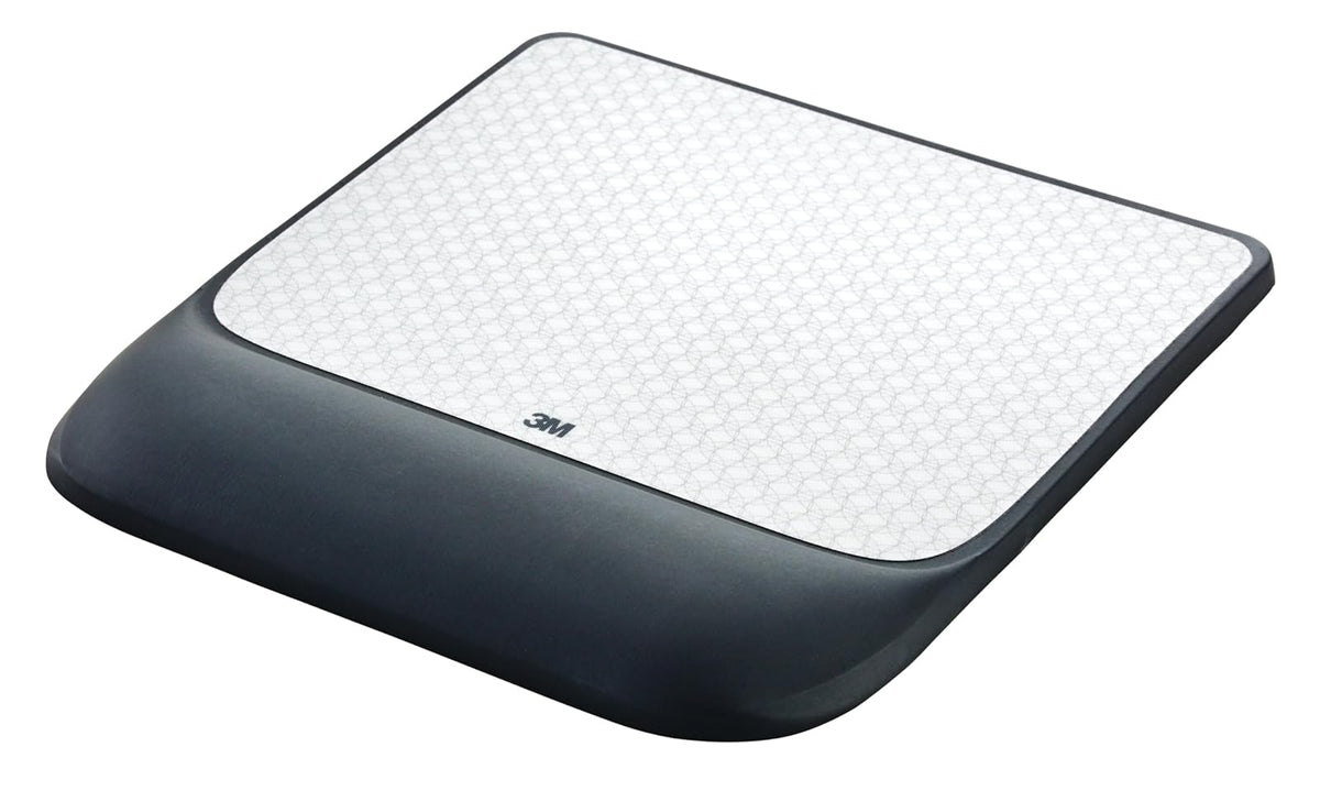 3M Precise Mouse Pad with Gel Wrist Rest, Soothing 3M Gel Technology and Satin Smooth Cover for All Day Comfort, Optical Mouse Performance and Battery Saving Design, Interlace (MW85B)