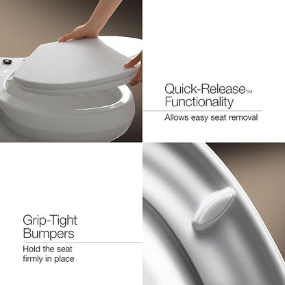 KOHLER 4639-RL-0 Cachet ReadyLatch Asiento de inodoro redondo de cierre suave, color blanco
