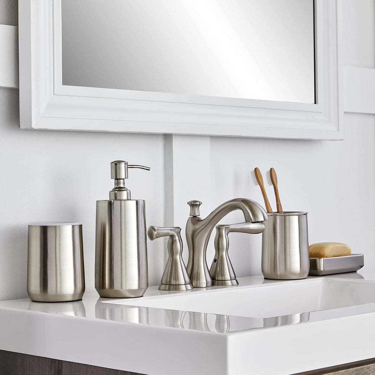 SKL Home Roche - Jabonera, Vaso, Nickel, Vaso, 1
