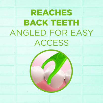 GUM Palillos Hilo Dental Angulados Sabor Menta, 75 Piezas (4 Paquetes)