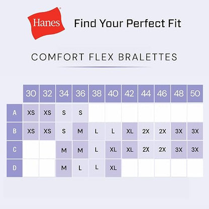 Hanes Bralette Pack, Cotton Scoopneck Bralette, Low-Impact Sports Bra, 3-Pack Sujetador Mujer
