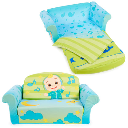 Marshmallow Furniture Sofá 3 en 1 Cocomelon Convertible para Niños con Manta