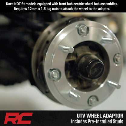 Rough Country Adaptadores de Rueda 10097, 4x156 mm a 4x136/137 mm, para Polaris UTV, Aluminio