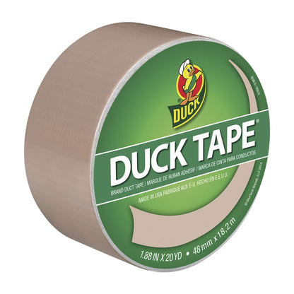 Duck Tape Cinta Adhesiva de Color, Rollo de 1.88 Pulgadas x 20 Yardas - Beige - Rollo individual