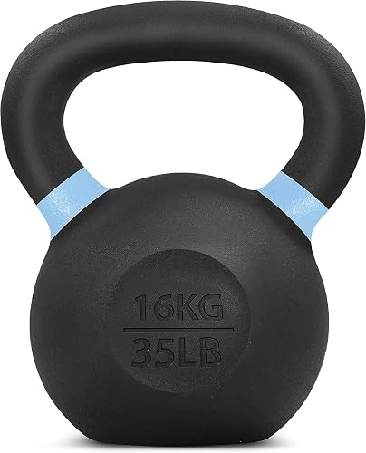 Yes4All Pesas Rusas para Ejercicio de Hierro Fundido con Revestimiento en Polvo,10-40 Lb Pesa Rusa, 4 6 8 10 12 14 16 18 Kgs Kettlebell en casa y Entrenamiento de Fuerza