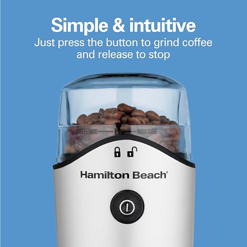Hamilton Beach 80350G Molino de Café y Especias, 12 Tazas, Plata