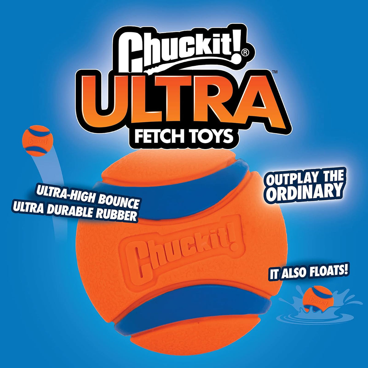 Chuckit! DO817020 Pelota Ultra, talla chica, 2 Piezas, Colores Surtidos