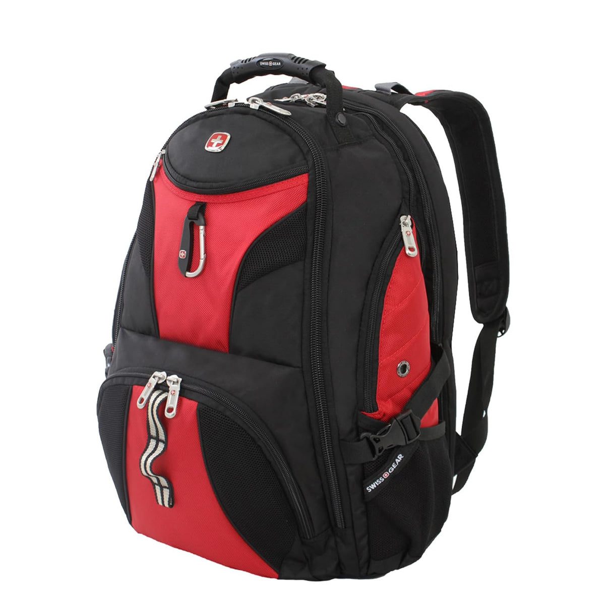SwissGear 1900 ScanSmart Mochila para Laptop 17" con Compartimento TSA - 48.26cm - Rojo y negro
