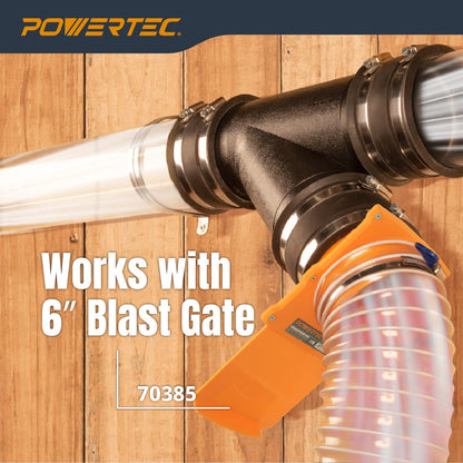 POWERTEC Tubo de PVC transparente de 6 x 36 pulgadas de largo, 1 tubo de plástico rígido, compatible con tubo redondo con accesorios de recogida de polvo, manguera para herramientas de carpintería,