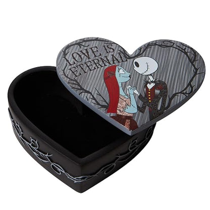 Enesco Disney Showcase Couture de Force The Nightmare Before Christmas Jack Skellington and Sally Jewerly Caja de almacenamiento con tapa, 1.26 pulgadas, multicolor