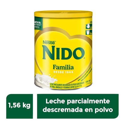 Nido Familia Leche Parcialmente Descremada en Polvo Adicionada con Fibra Lata de 1.56 kg